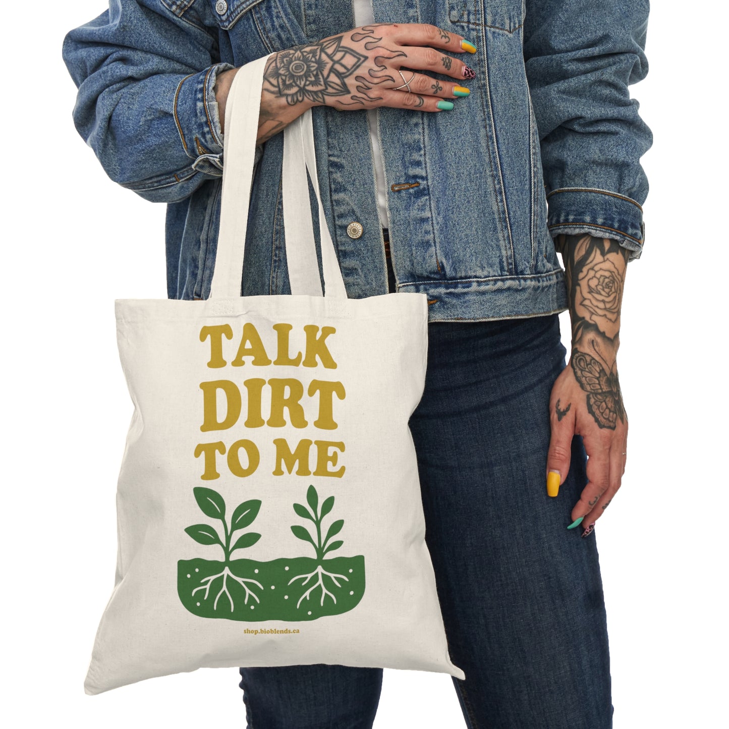 Eco-Friendly Natural Tote Bag - "Talk Dirt to Me" for Plant Lovers