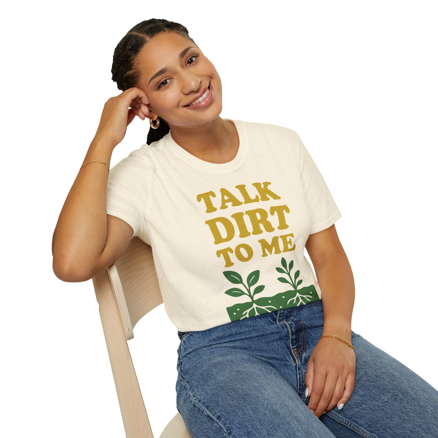Eco-Friendly Unisex T-Shirt with 'Talk Dirt to Me' Design - Perfect for Gardeners & Nature Lovers